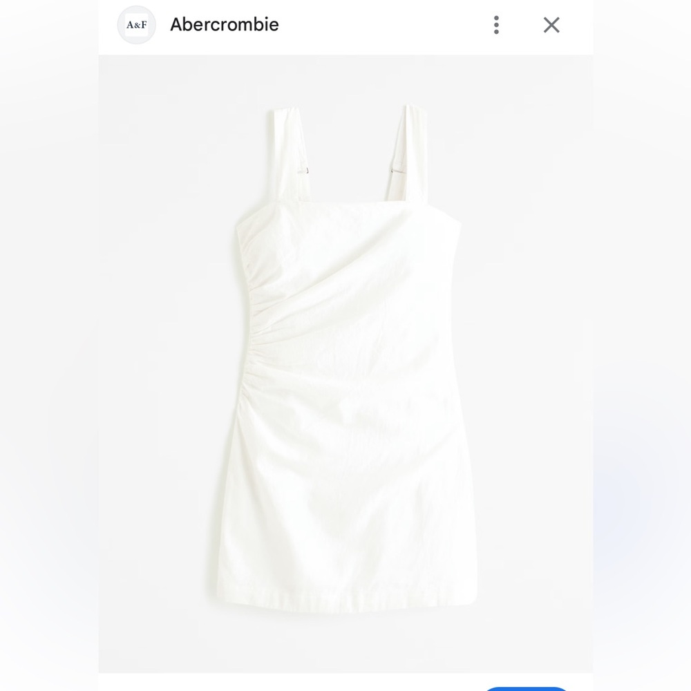 Abercrombie Linen-Blend Ruched Squareneck Mini Dress